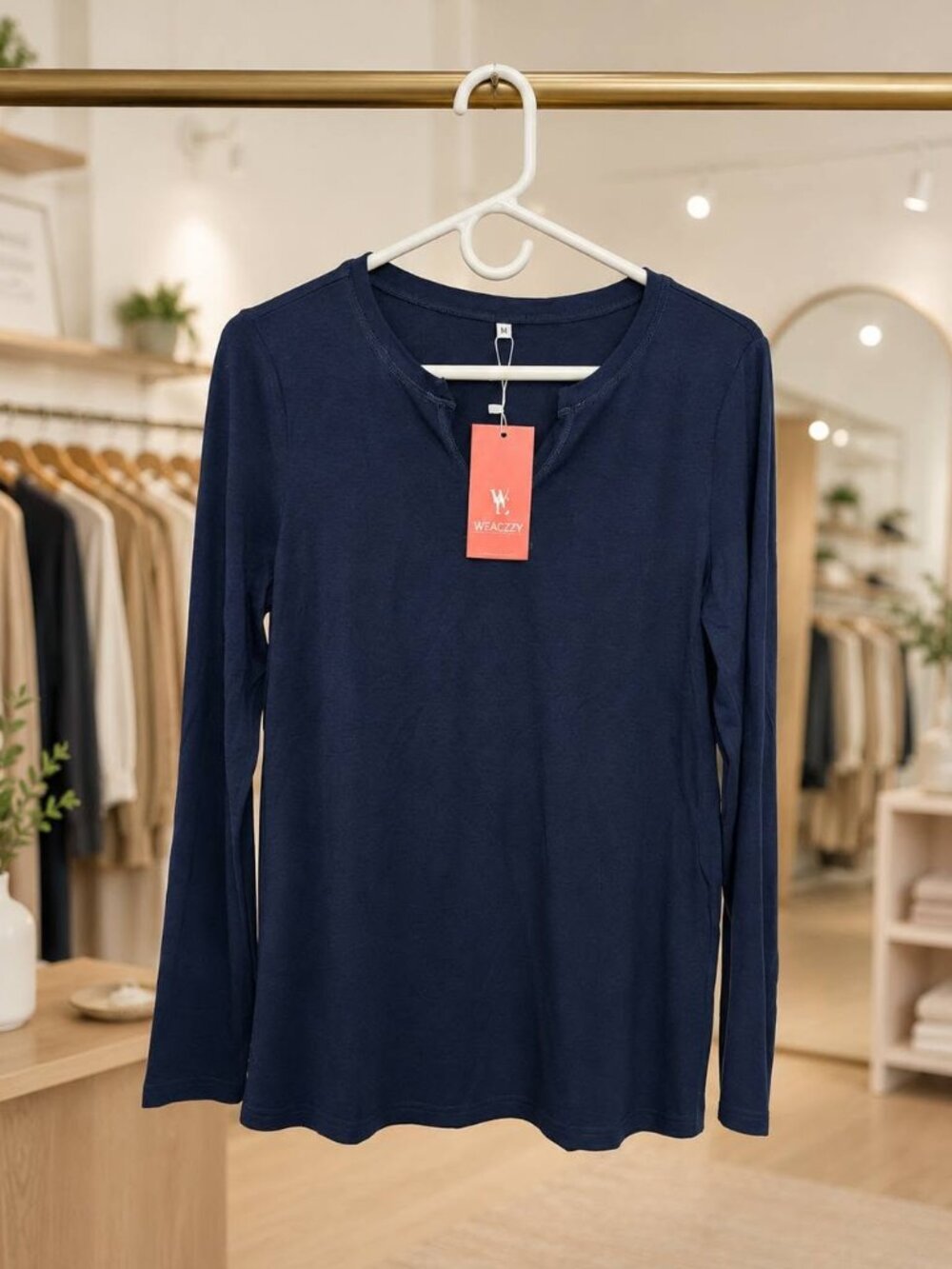 Navy Blue Long Sleeve Knit Shirt New With Tags Medium